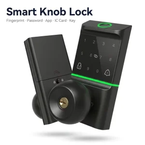 Electronic Biometric Fingerprint Door Lock 5 in 1 Smart Door Handle with IC Card Password Key Security Smart Lock Apartments