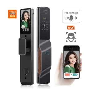 Electronic Digital Door Lock with 3D Face Recognition, Biometric Fingerprint, and 9 Languages