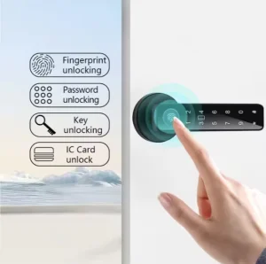 Electronic Fingerprint Lock with Remote Unlock, Digital Card, and Key for Wood Doors, Iron and Acrylic