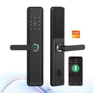 Electronic Front Door Lock Support 8 Languages with Tuya WiFi Biometric Code Fingerprint App