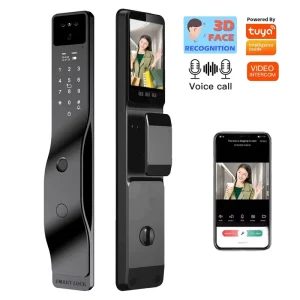 Electronic Front Door Lock with Fingerprint, Face Recognition and Remote Unlocking