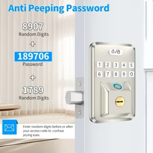 Electronic Keyless Entry Digital Password Smart Deadbolt Lock for Wood Doors Zinc Alloy