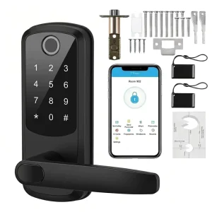 Electronic Password Smart Lock with Fingerprint App Remote Unlock Cloud-Enabled Lock US Standard Single Latch