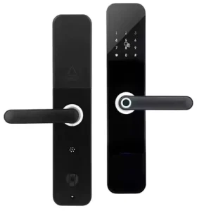 Electronic Semi-Automatic Fingerprint Smart Door Lock with Handle for Glass Doors