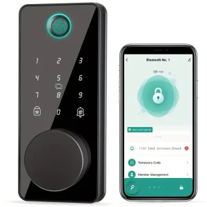 Electronic Smart Door Lock Zinc Alloy 5-in-1 Keyless Entry Fingerprint Digital Touch Keypad with Auto-Lock and Memory Card