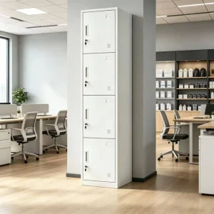 Employee Steel Locker 4 Door Metal Wardrobe Cabinet Multi Color Gym Staff Storage Lockers