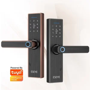 Eseye Smart Home Security Fingerprint Tuya WIFI Electronic Touch Screen Fingerprint Door Handle Lock With Tuya Wifi