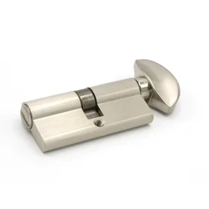 Euro Keyless Mortise Door Lock Cylinder with Satin-Finish Zinc Alloy and Aluminium Alloy Thumb-Turn Knob