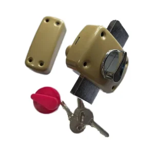 Euro Mechanical Rim Lock 2-Turn Gate Door Hardware with Brass Keys