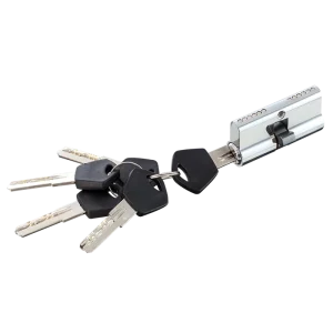 Euro Profile Chrome Plated Solid Brass Flat Key 60mm 17 x 33 x 10mm Lock Cylinder for Wooden Door