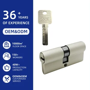 Euro Profile Double Opening Zinc Alloy Door Lock Cylinder 3 Keys Nickel Plated ANSI Grade 2 Factory