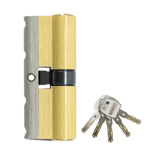 Euro Profile Solid Brass Blade Lock Cylinder Super C Class Grade 1 Security 75mm with 7 Keys for Home Entry Doors