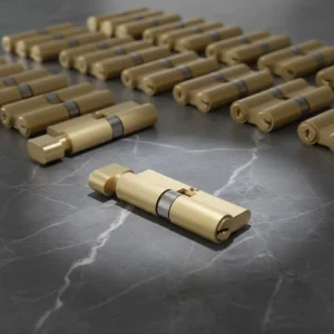 Europe Profile Aluminum and Brass Lock Cylinder with 5-Piece Flat Keys for Wooden and Metal Doors