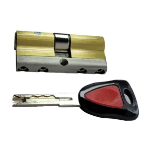 European Brass and Stainless Steel Lock Cylinder with Iron Key and Brass Like Keys