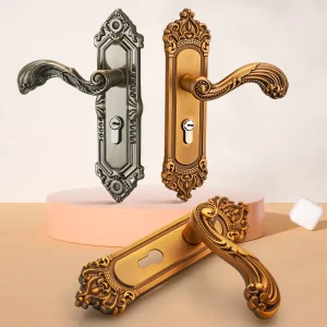 European Classical Bedroom Indoor Handle Lock Wooden Door Mechanical Household Door Lock