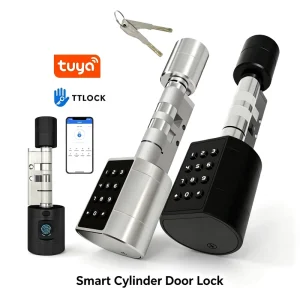 European Door Lock Cylinder Smart Lock with TTLock App, Fingerprint, Card, and Password Unlock for Home