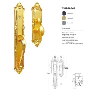 European Luxury in Mechanical Door Lock Bedroom Silent Door Handle Universal Handle Gold Lock