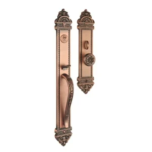 European-Style Villa Casement Door Lock with Red Bronze Finish, Zinc Alloy, Antique Combination Mechanical Lock