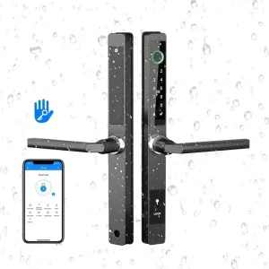 Extremely Narrow Profile Waterproof Aluminum Door Lock TT LOCK Fingerprint Password Smart Door Lock