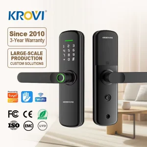F01 Indoor Wood Door Smart Lock with Fingerprint, Password, Memory Card and WiFi App