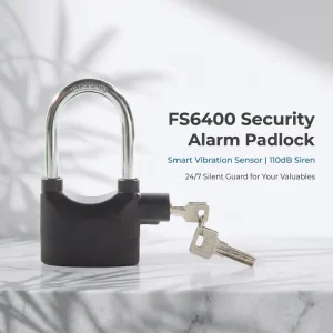 FS6400 110dba 安全沉重警笛摩托车防盗自行车把锁挂锁安全 Pad Lock