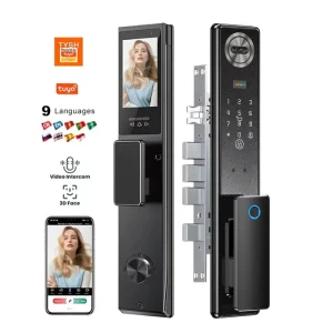 Face Recognition Smart Door Lock 6068 Mortise Wi-Fi Fingerprint Digital Lock with Camera for Home