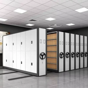 Factory Contemporary Design Steel Mobile Shelving System High-Density Storage Filing Cabinet Key Lock for Office