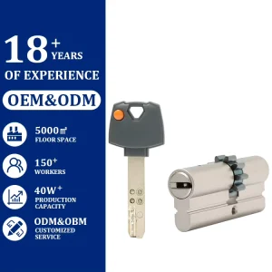 Factory Direct 76mm Solid Brass Door Lock Cylinder Anti Drill ANSI Grade 1 for Entrance Door