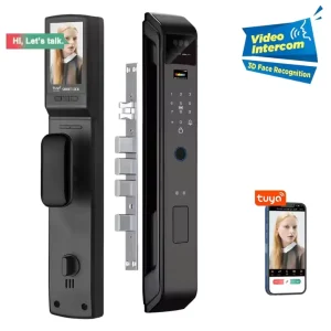Factory Price High Quality Real Time Video TUYA WIFI Face Fingerprint Recognition Smart Door Lock With Camera Digital Lock