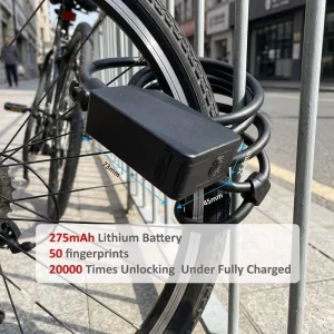 Factory Smart Fingerprint-Controlled Spiral Cable Bike Lock for Electric Bikes and Motorcycles