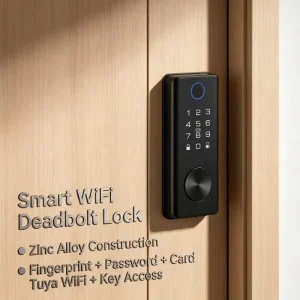 Factory Supply Smart Fingerprint Lock Black Zinc Alloy Electronic Lock with Password Card Bluetooth for Home Villa Hotel