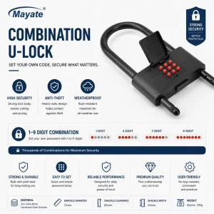 Factory bicycle U lock password lock glass door locks