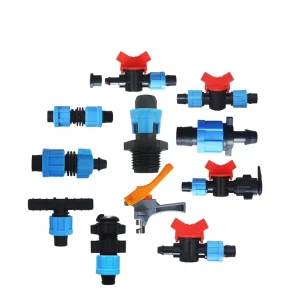 Farm Irrigation System Non punching Flexible Drip Tape 16mm Plastic Tee Start Connector for Drip Irrigation Tape