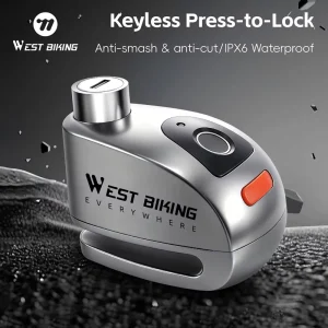 Fingerprint Alarm Disc Brake Lock for Bicycles