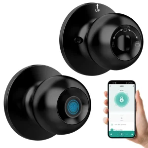 Fingerprint Face Recognition Remote Keyless Smart Door Knob Lock Aluminum Alloy for Wood Door Home