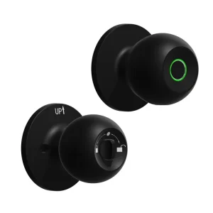 Fingerprint Handle Lock, Black Indoor Wooden Door Safety Knob Lock