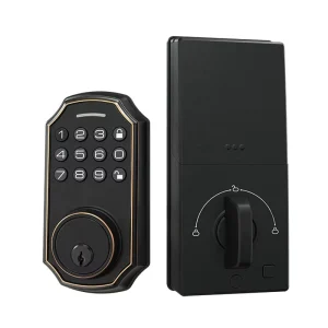 Fingerprint Lock American Standard Deadbolt Solid Wood Door Electronic Password Remote Smart Lock Cat’s Eye Memory Card