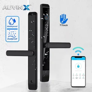 Fingerprint and Password Waterproof Bluetooth Digital Keyless Entry Door Lock for Apartments