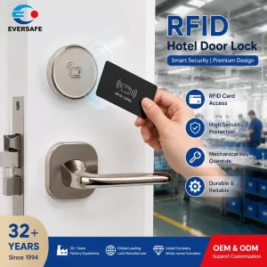 Fire Rated Hotel Smart Door Locks with Rfid Cards Apartment Hotel Card Lock for Hotel Digital Lock Hotel Lock Ip65