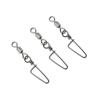 Fishing Rolling Swivel with Brass Metal Construction Coast Lock Snap Size 1 4 0#