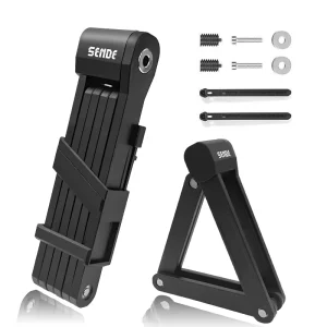 Foldable Bicycle Lock Set Portable Compact Multi Joint Steel Plate Key Operated Lock