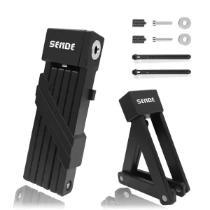 Folding Cast Iron Mini Bicycle Lock with Scratch-Resistant Coating