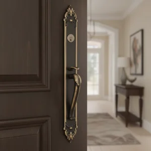 Forged Copper Mechanical Mortise Exterior Front Villa Polished Heavy Duty High Security Anti theft Entry Door Lock 3 Brass Keys