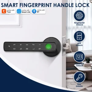 Four Unlocking Digital Fingerprint Door Lock Electronic Password Key Smart Home APP Remote Unlock Bedroom Smart Door Lock