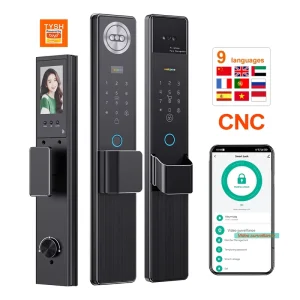 Fully Automatic WiFi Smart Door Lock with 3D Face Recognition, Fingerprint and Security Camera for Wood or Aluminum Doors