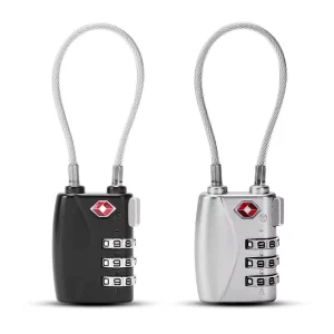 Good Price Multi color Option 3 Digit Security Cable Padlock For Suitcase Luggage Code Lock TSA Locks