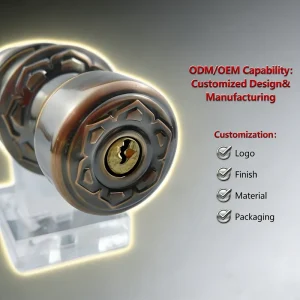 Grade 3 Cylindrical Knob Lock Heavy Duty Antique Copper Door Lock for Commercial and Residential Projects