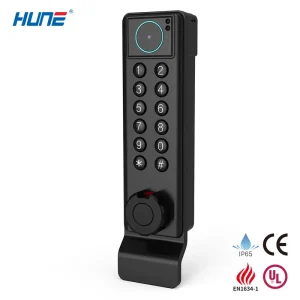 HUNE QR Code Smart Code Cabinet Lock Fingerprint Storage Card Lock Keyless Entry Door Gym Spa Electronic Locker with Key