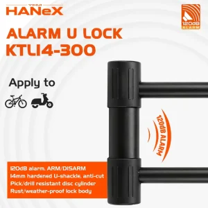 Hardened Alloy Steel Smart Alarm U-Lock with 120 dB Alarm for E-bike Bicycle Motorcycle