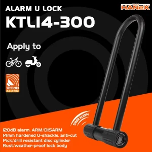 Hardened Alloy Steel Smart Alarm U-Lock with 120 dB Alarm for E-bike Motorcycle Bicycle